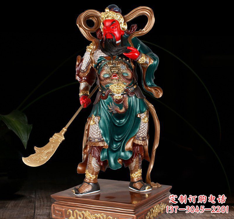 南通铜雕彩绘关公