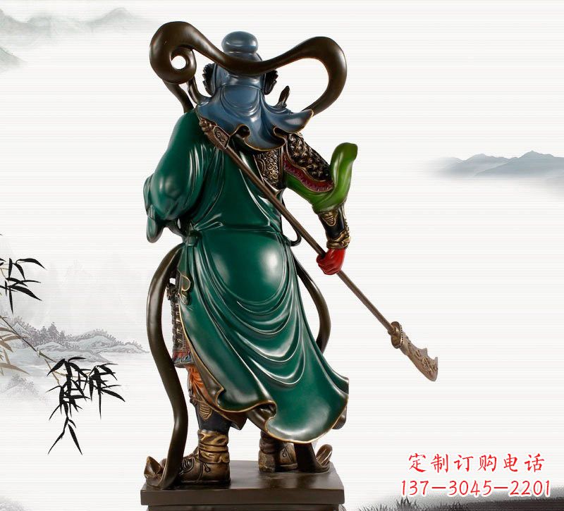 南通铜雕彩绘武财神关公