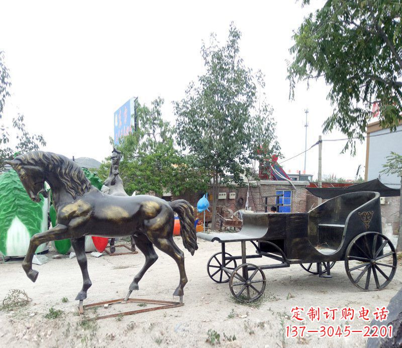 南通铜雕古代战马景观摆件