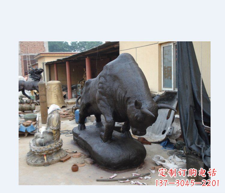 南通铜雕广场水牛动物雕塑