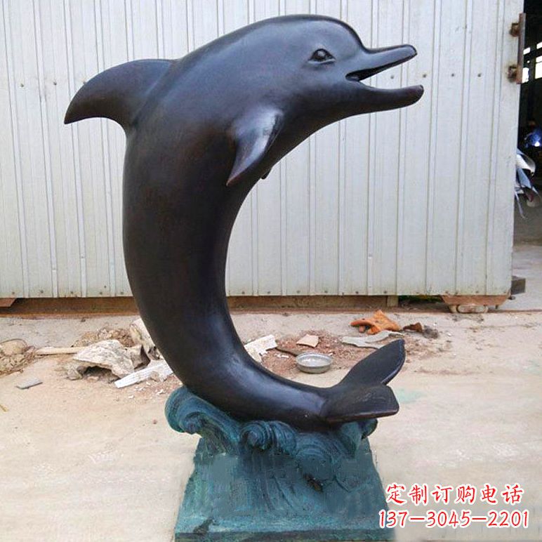 南通铜雕海豚雕塑