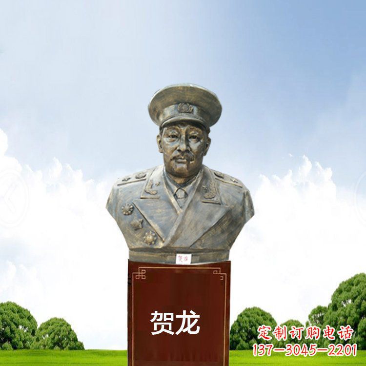 南通铜雕贺龙头像