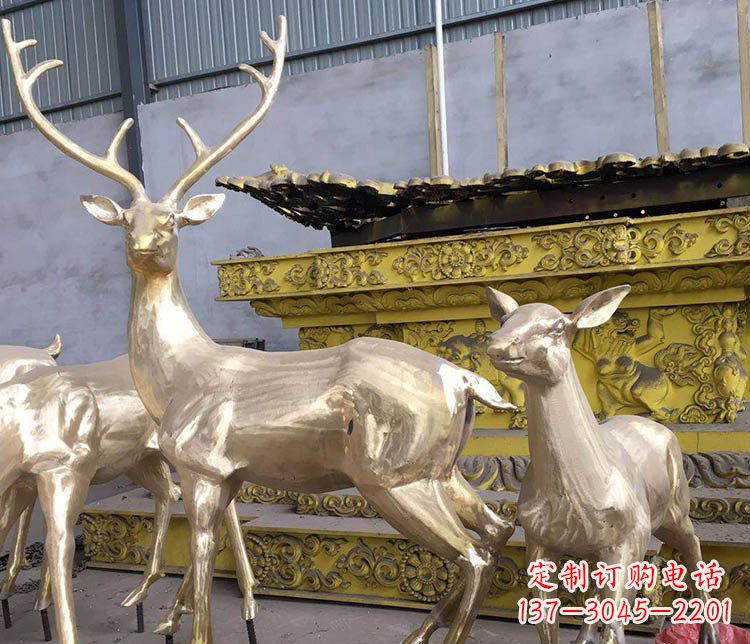 南通铜雕户外动物小鹿雕塑