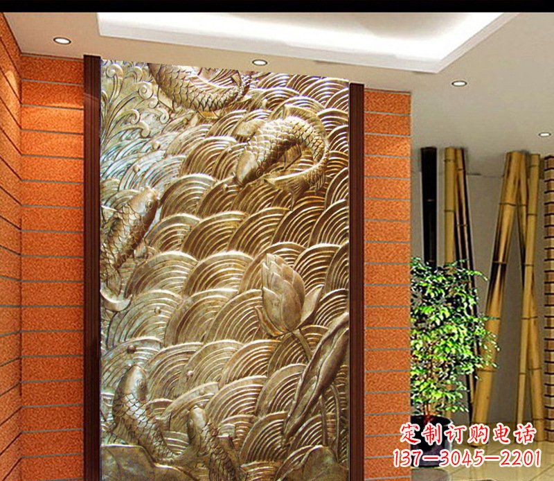 南通铜雕酒店锻造鲤鱼壁画景观摆件
