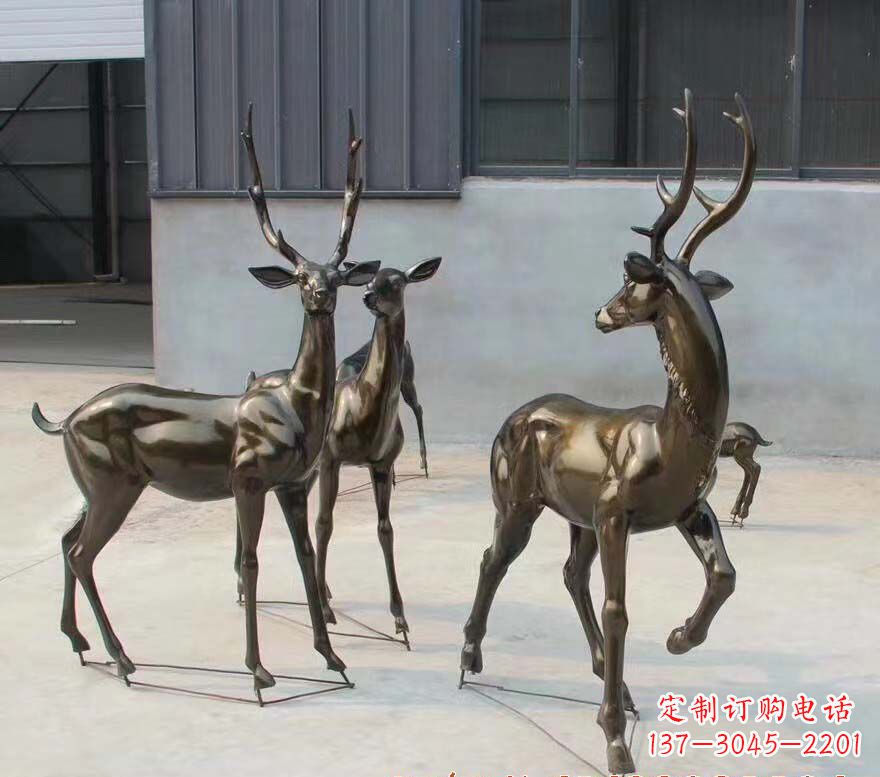 南通铜雕鹿群雕塑