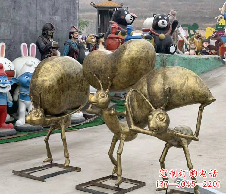 南通铜雕蚂蚁搬家雕塑