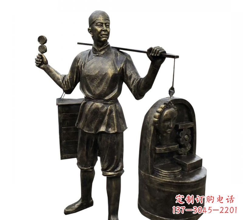 南通铜雕卖货郎