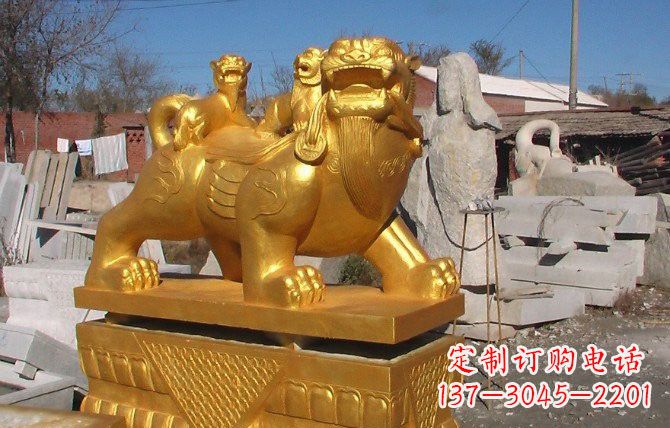 南通铜雕母子貔貅
