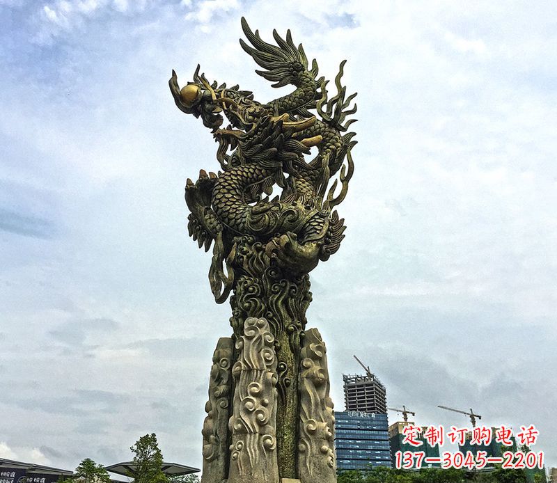 南通铜雕盘龙柱