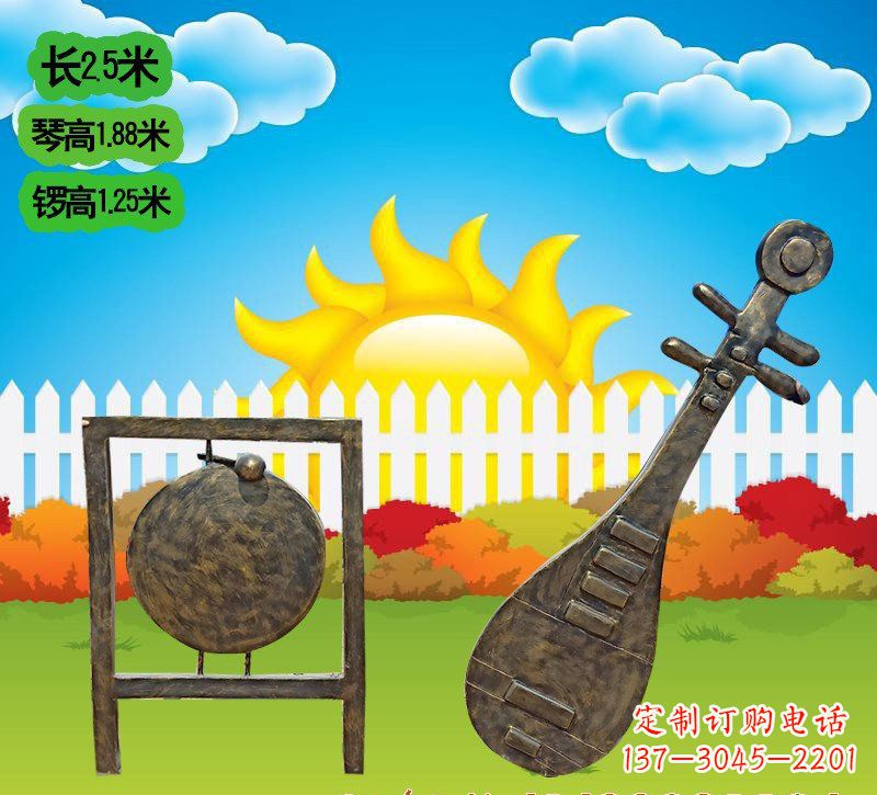 南通铜雕琵琶雕塑