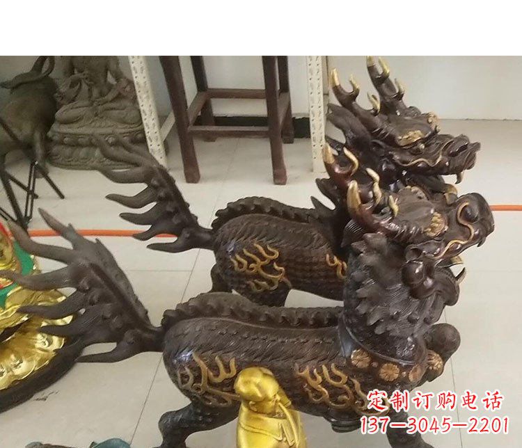 南通铜雕麒麟招财雕塑