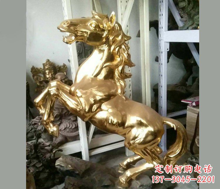 南通铜雕商场招财动物马雕塑 (2)