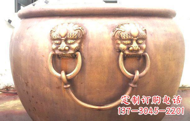 南通铜雕水缸寺庙景观雕塑_1
