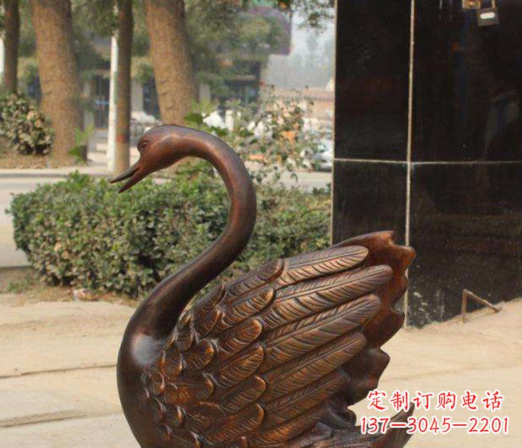 南通铜雕水景天鹅动物雕塑