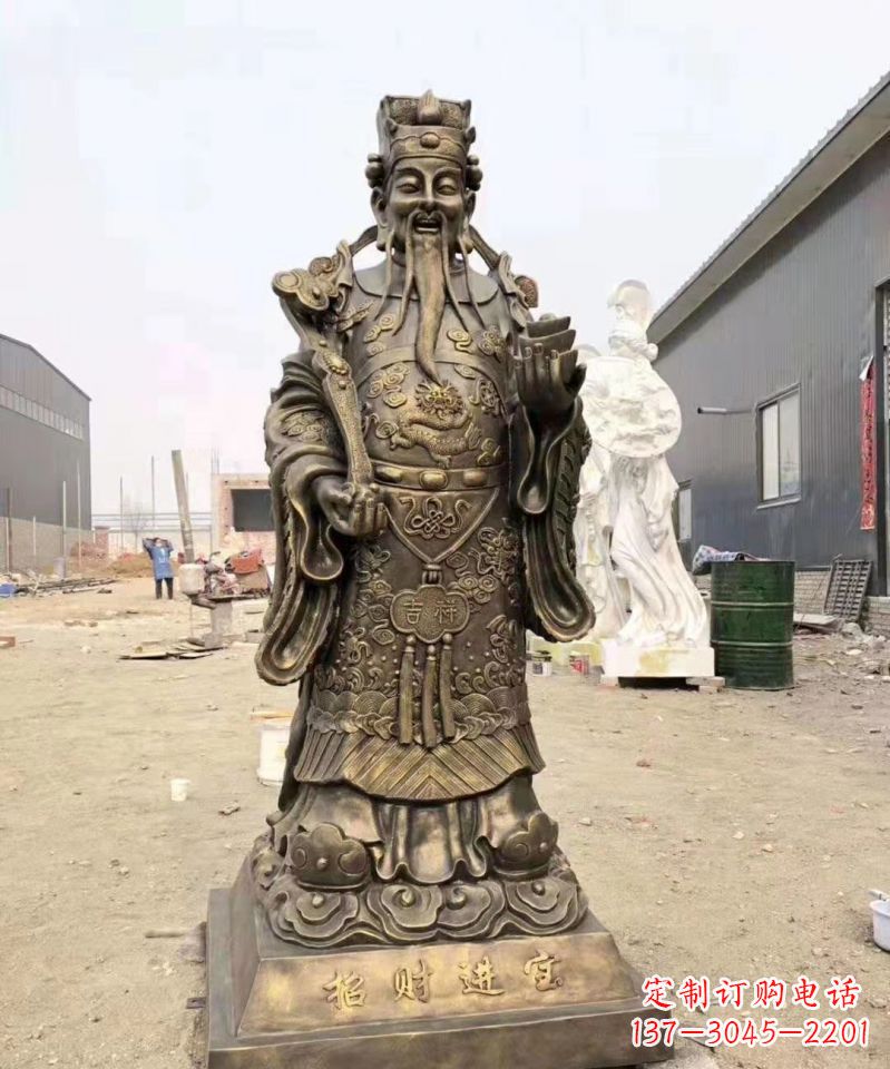 南通铜雕寺庙财神雕塑