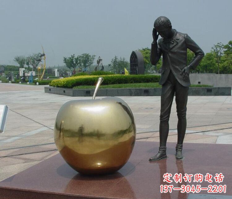 南通铜雕西方人物和苹果