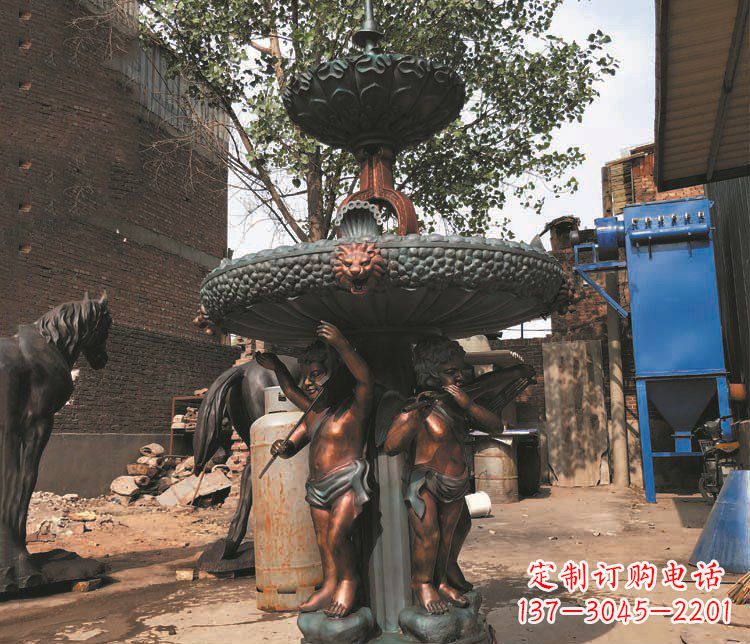 南通铜雕西方人物喷泉景观雕塑