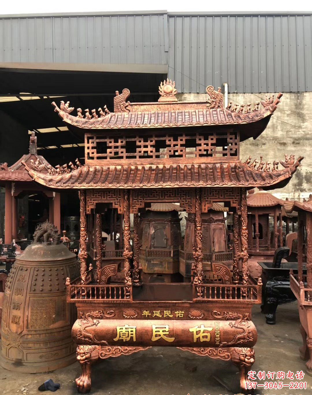 南通铜雕香炉 (2)