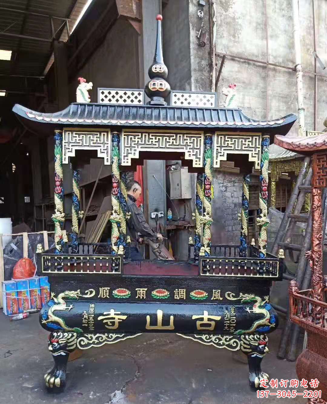 南通铜雕香炉寺庙景观雕塑