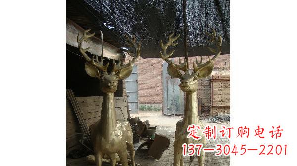 南通铜雕小鹿公园动物雕塑 (2)