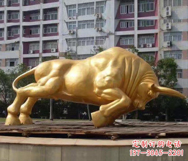 南通铜雕小区动物牛摆件 (3)