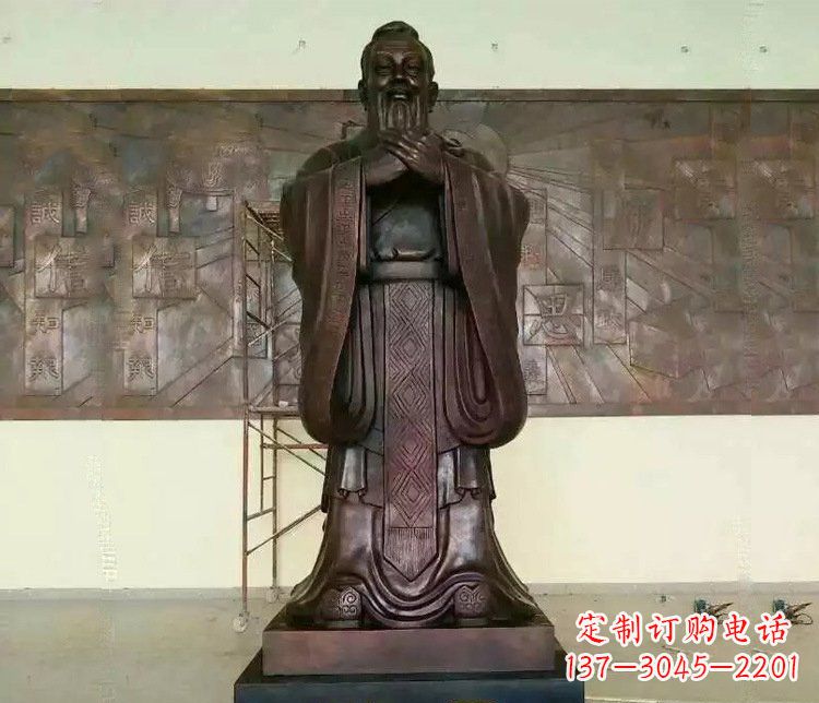 南通铜雕校园孔子文化雕塑摆件 (2)