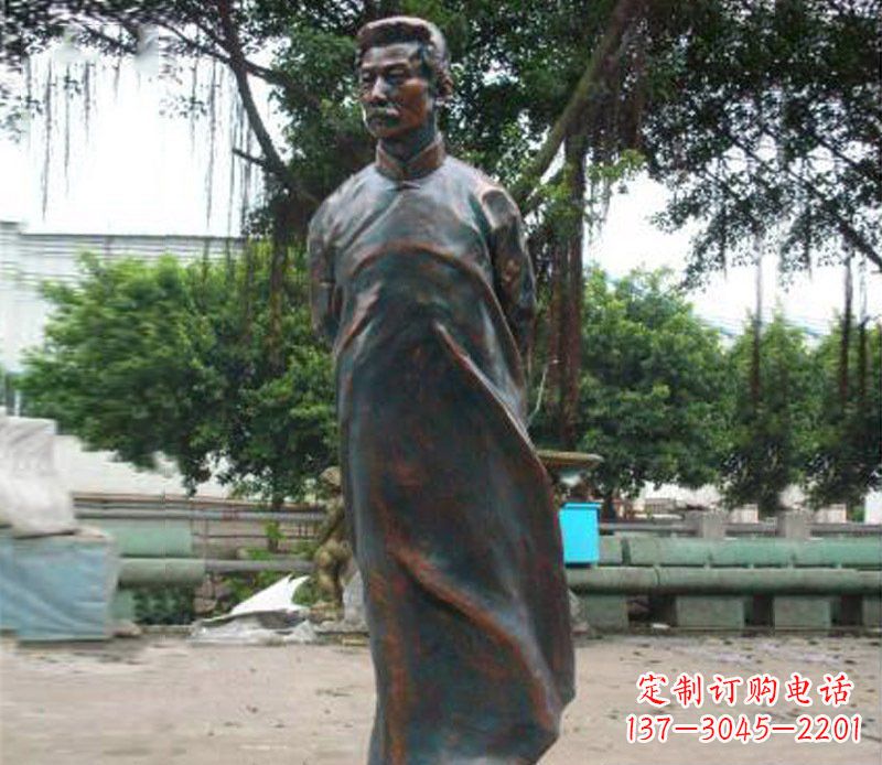 南通铜雕校园鲁迅人物雕像摆件