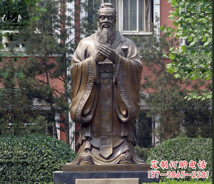南通铜雕学校孔子圣人雕塑摆件 (2)