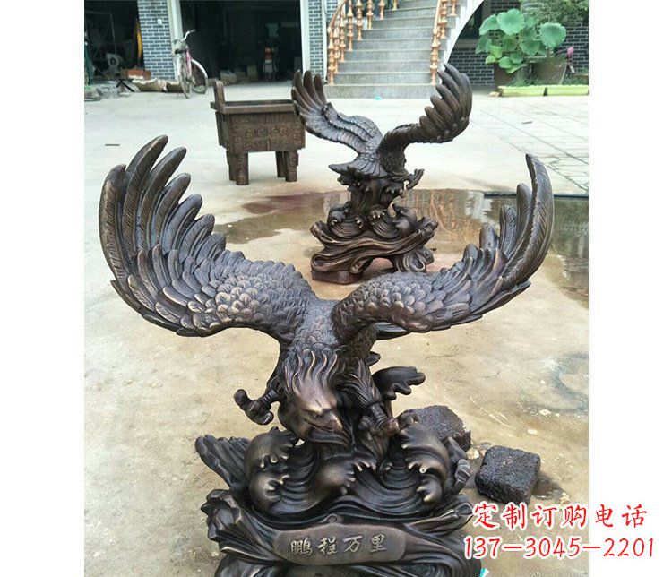 南通铜雕园林飞鹰动物雕塑