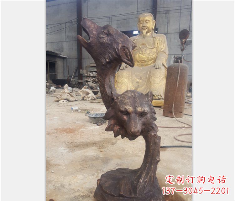南通铜雕园林金钱豹动物雕塑