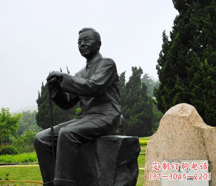 南通铜雕园林老舍人物雕塑