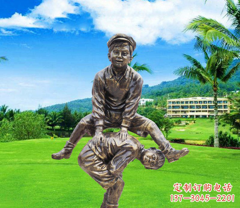 南通铜雕园林玩游戏儿童雕塑