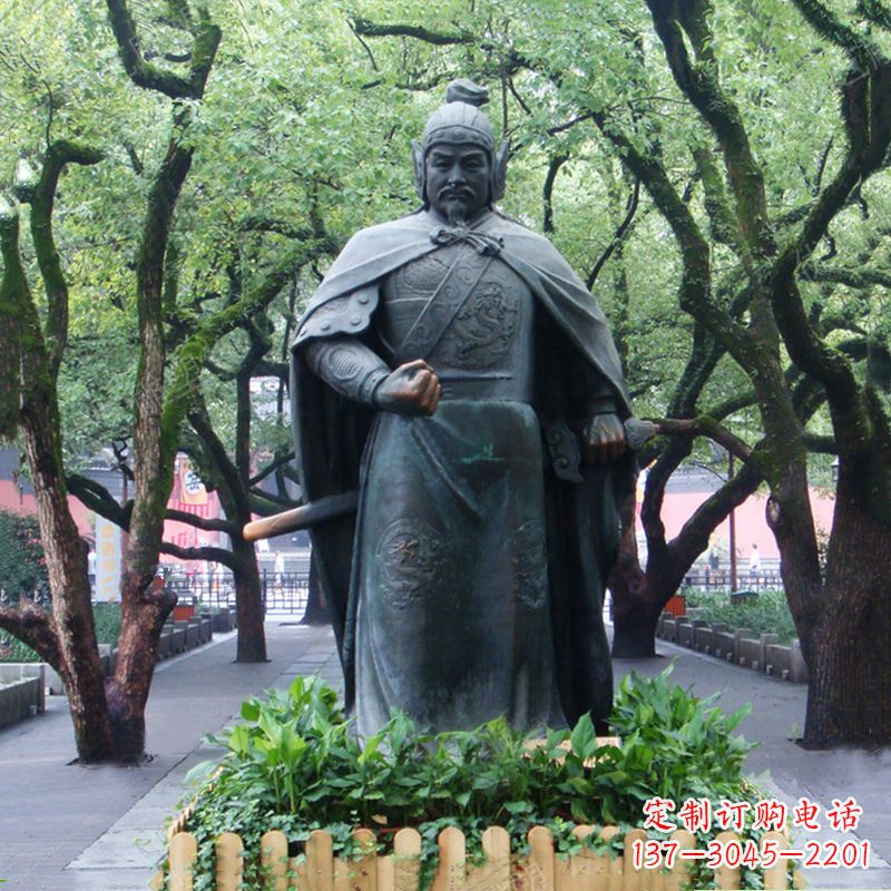 南通铜雕岳飞雕塑-公园园林历史名人中国古代民族英雄人物雕像