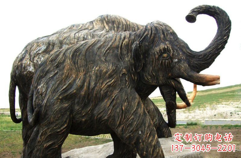 南通铜雕长毛象动物雕塑