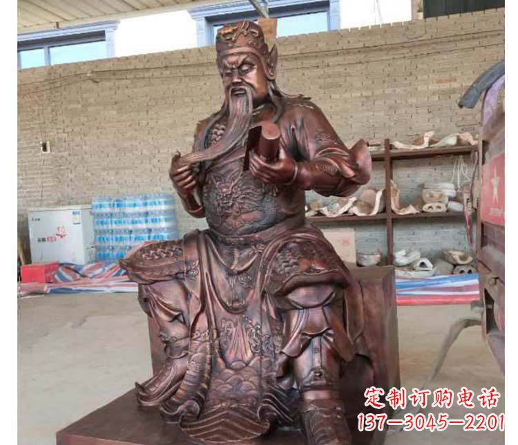 南通铜雕镇宅关公寺庙神像雕塑摆件 (3)