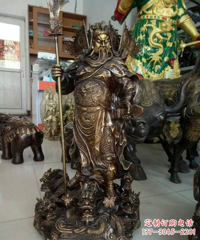 南通铜雕镇宅关公寺庙神像雕塑摆件