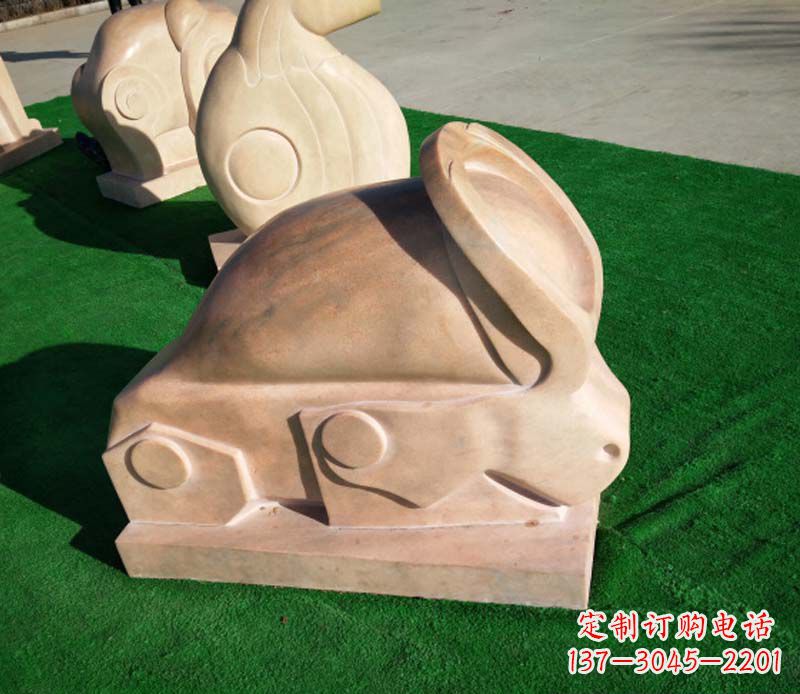 南通晚霞红抽象十二生肖石雕