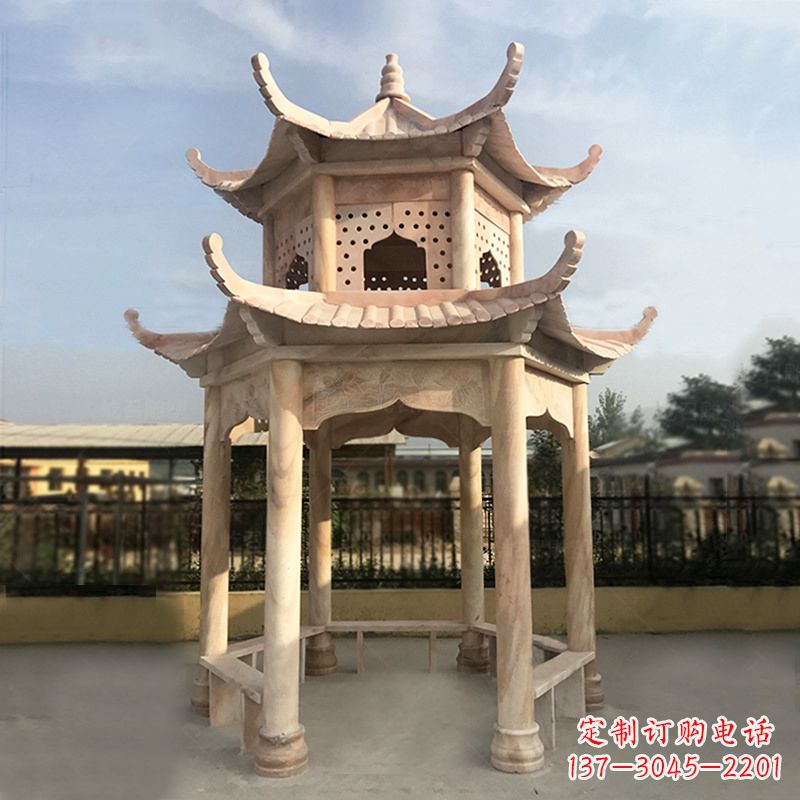 南通晚霞红大理石凉亭雕塑