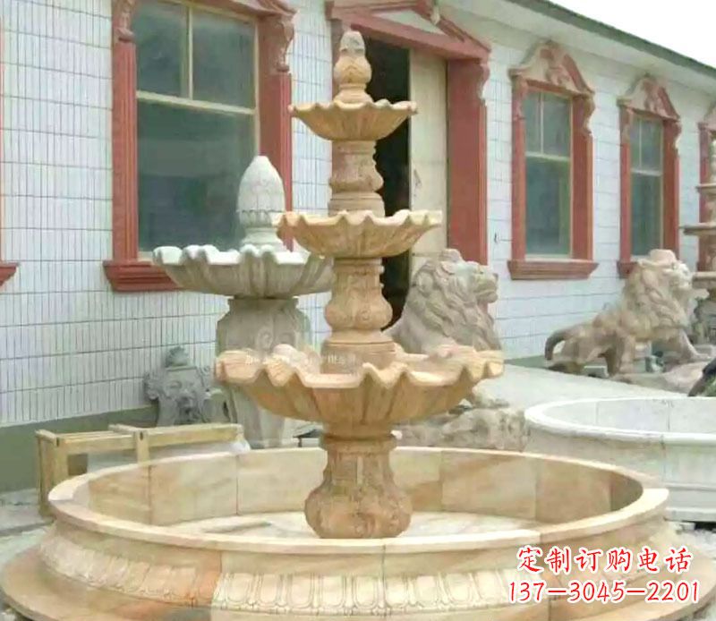 南通晚霞红大型喷泉石雕 (3)