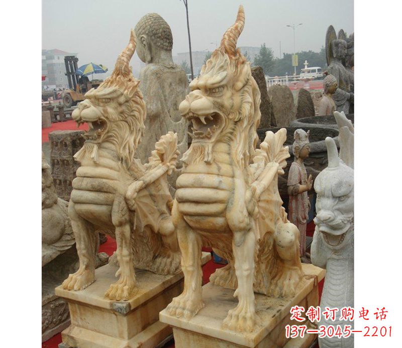 南通晚霞红独角兽雕塑