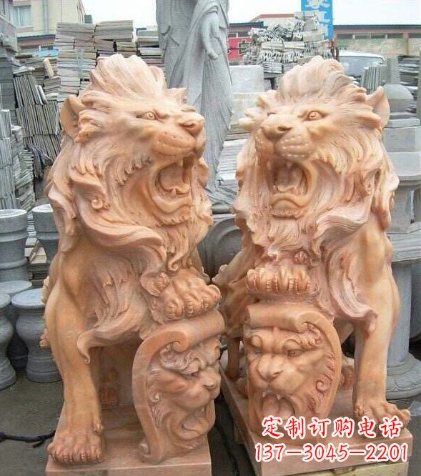 南通晚霞红盾牌欧式狮子