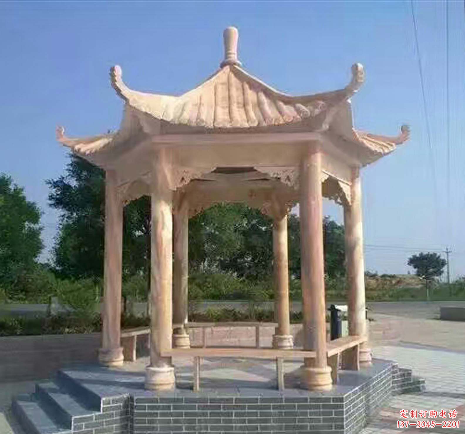 南通晚霞红公园景观凉亭