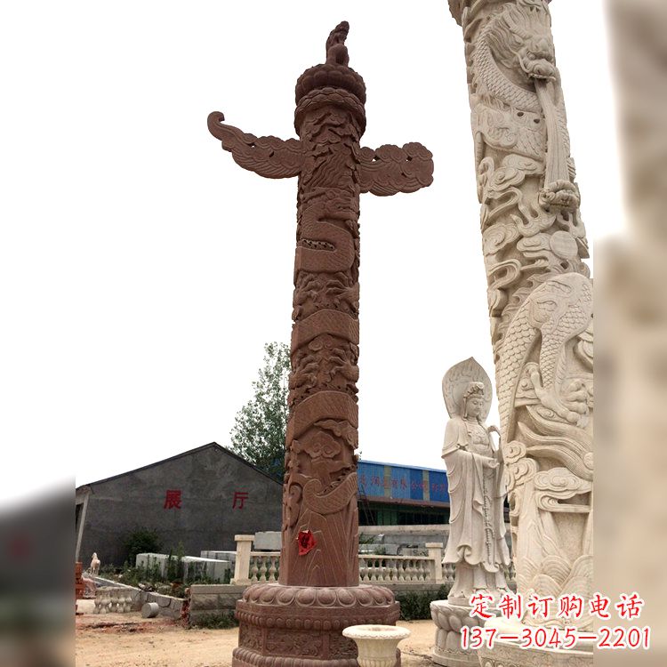 南通晚霞红华表石柱