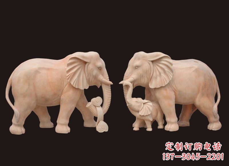 南通晚霞红母子大象雕塑