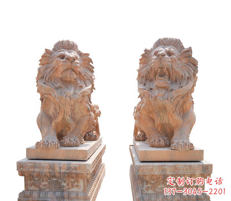 南通晚霞红欧式狮子雕塑