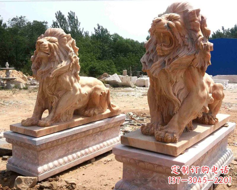 南通晚霞红欧式狮子雕塑222