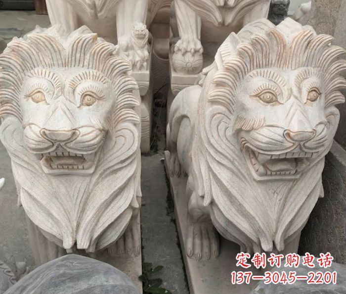南通晚霞红欧式狮子石雕 (2)