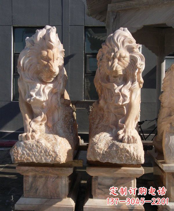 南通晚霞红欧式狮子石雕