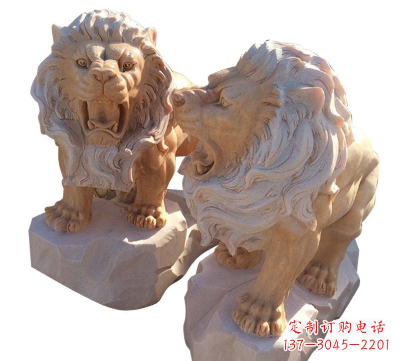 南通晚霞红欧式西洋狮子雕塑