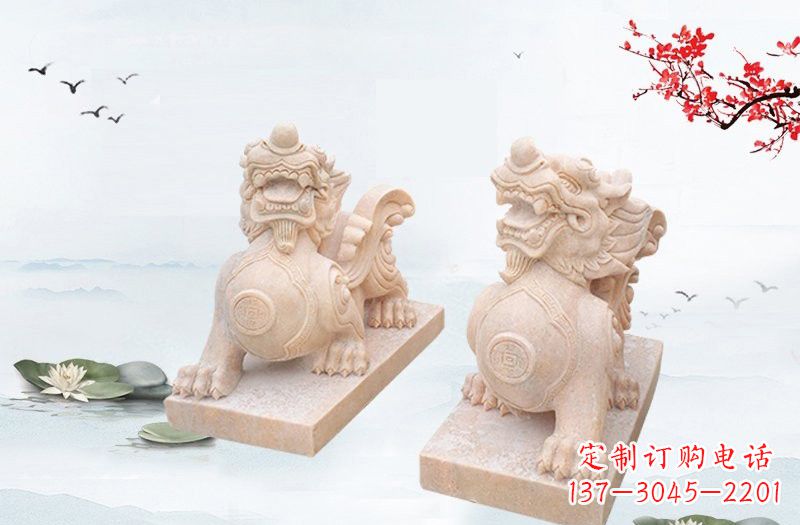 南通晚霞红貔貅雕塑 (2)